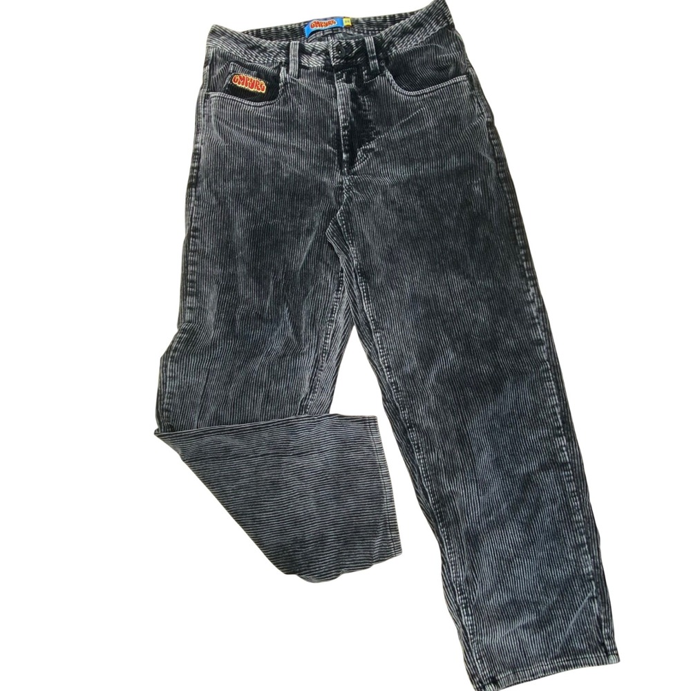 Empyre Relax Corduroy Gray Acid Wash Skater Baggy Y2K Hip Hop Pants Mens 28